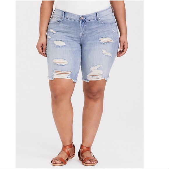 distressed boyfriend bermuda shorts
